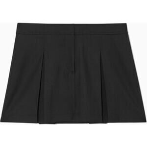 COS Black Wool Low Rise Pleated Mini Skirt 10 Preppy Dark Academia Schoolgirl